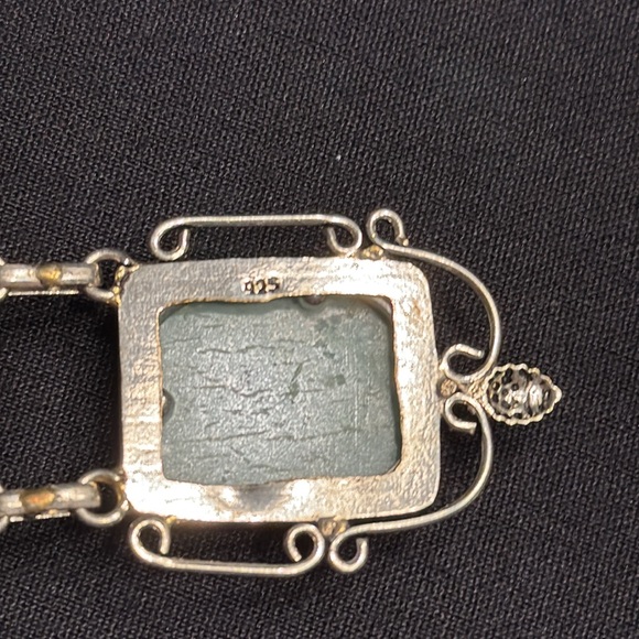 (M) NWOT 925 SS Green Amazonite Necklace & bracelet - Picture 2 of 6